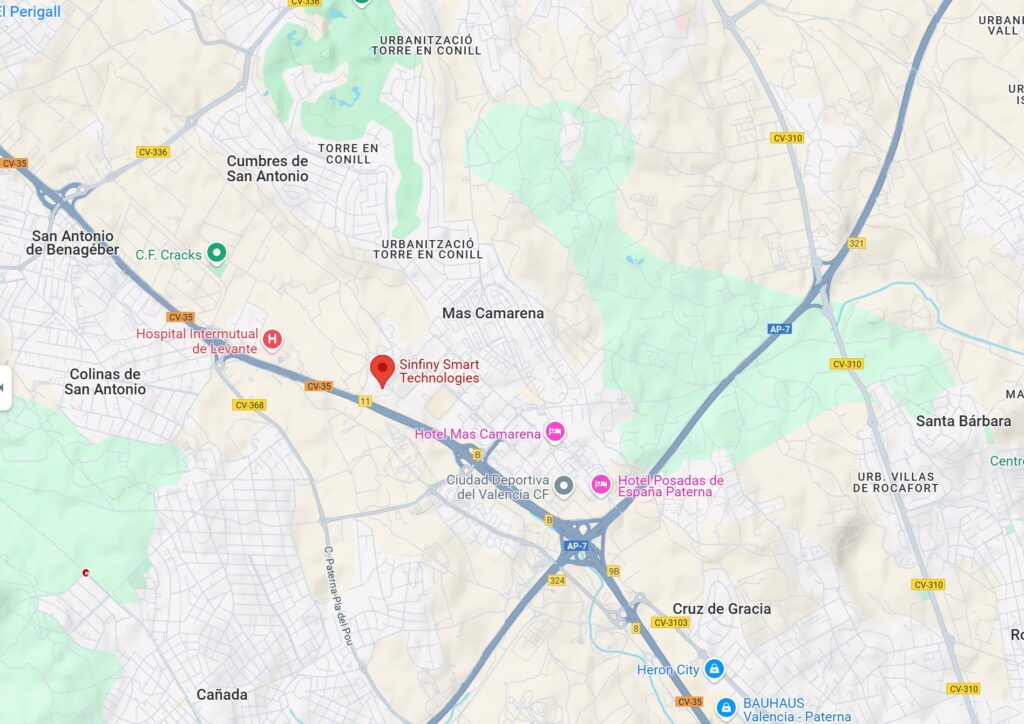 Location map for Sinfiny Smart Technologies headquarters